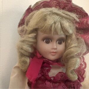 Cream and Pink Lace Doll Dress